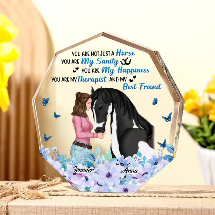 Personalized Horse Girl Acrylic Plaque - Gift Idea For Horse Lover - You Are Not Just A Horse, You Are My Sanity