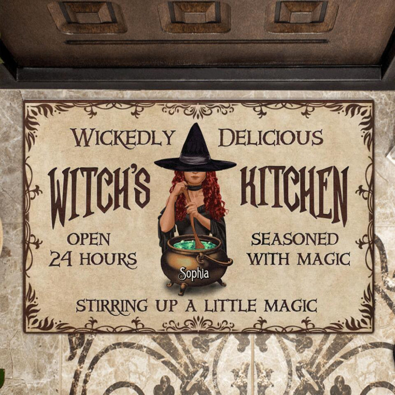 Personalized Witch Doormat - Gift Idea For Halloween - Wickedly Delicious Witch's Kitchen