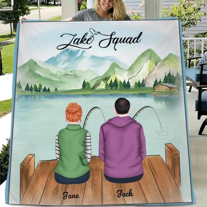 Personalized Fishing Quilt/Fleece Blanket - Couple - Best Gift for Couple - Lake Squad - C7TBRQ