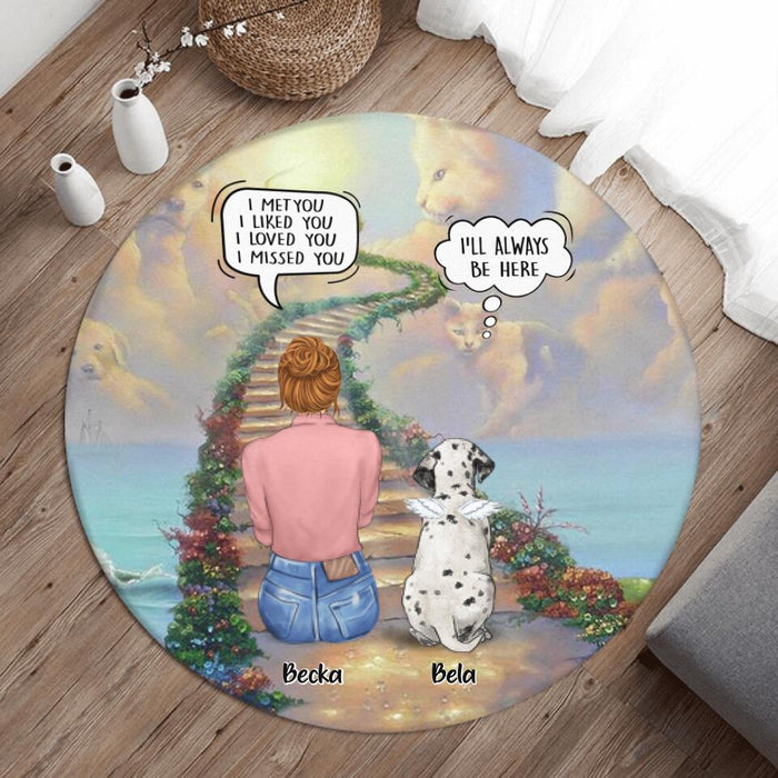 Custom Personalized Pet Round Rug - Gift for Dog Mom, Cat Mom - I met you Round Rug - Up to 5 Pets