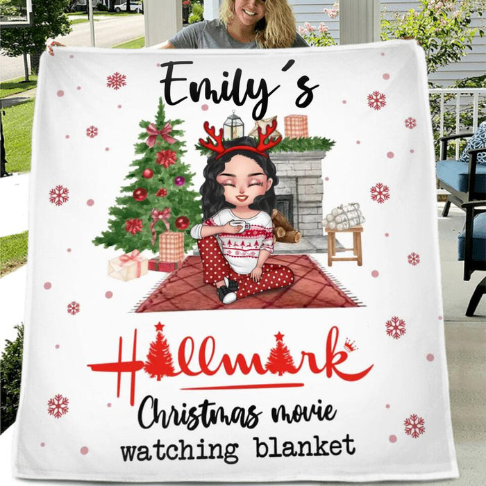 Custom Personalized Christmas Single Layer Fleece/ Quilt - Gift Idea For Christmas/ Friends - Emily's Hallmark Christmas Movie Watching Blanket