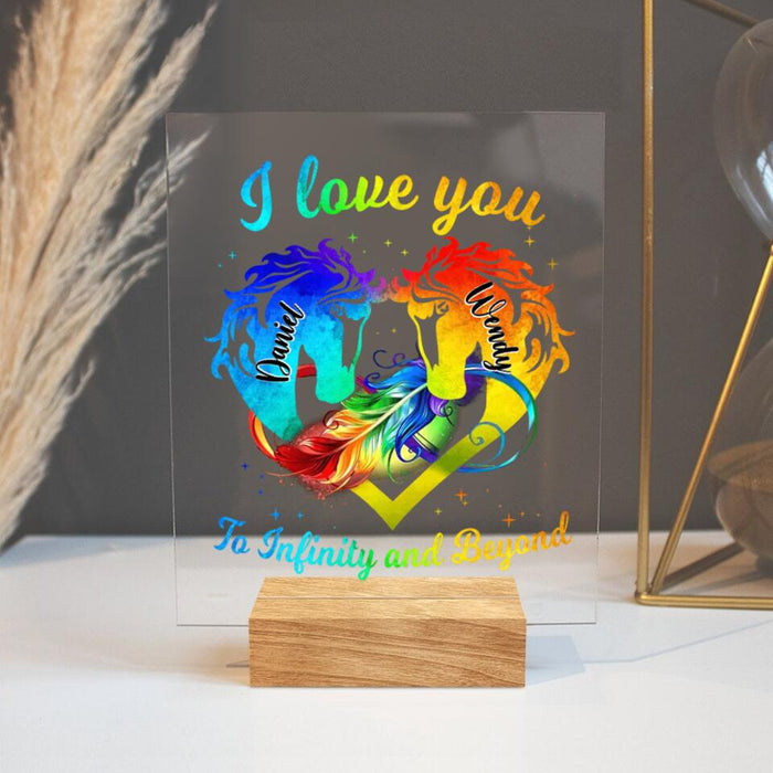 Personalized Couple Acrylic Plaque - Christmas Gift Idea For Couple - I Love You To Infinity And Beyond