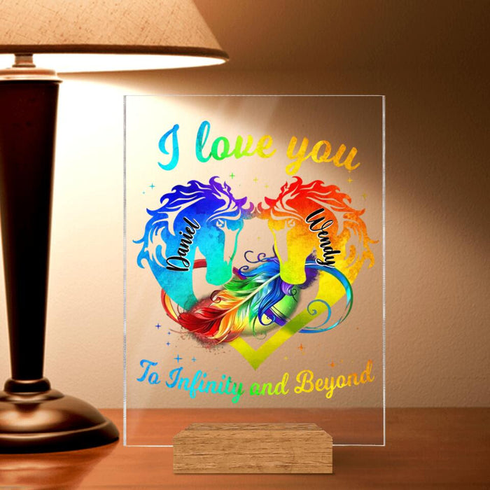 Personalized Couple Acrylic Plaque - Christmas Gift Idea For Couple - I Love You To Infinity And Beyond