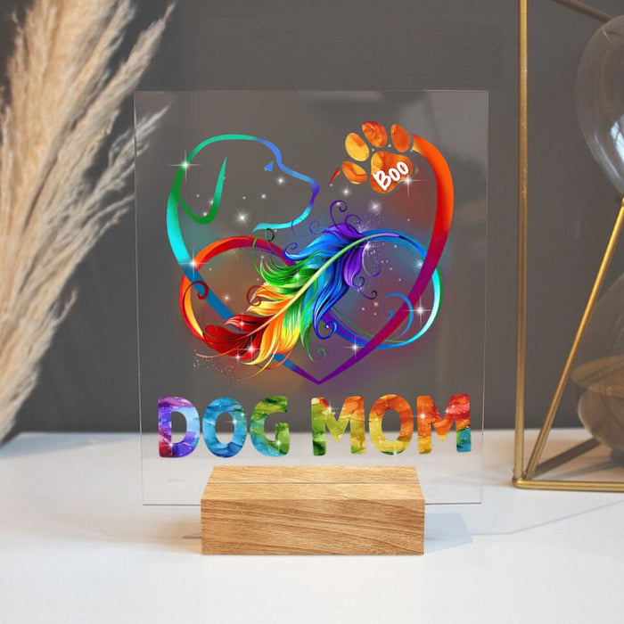 Personalized Dog Mom Acrylic Plaque - Up to 6 Dogs - Christmas Gift Idea For Dog Lovers