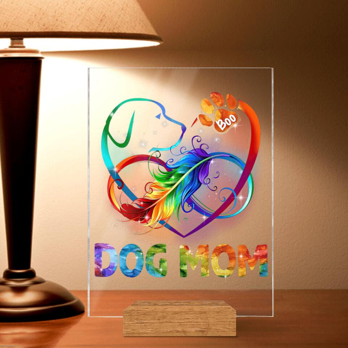 Personalized Dog Mom Acrylic Plaque - Up to 6 Dogs - Christmas Gift Idea For Dog Lovers