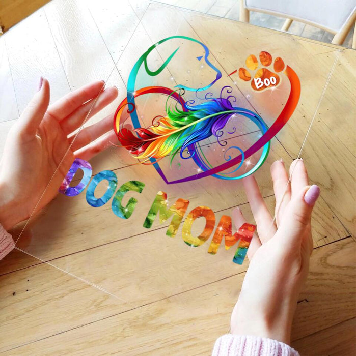 Personalized Dog Mom Acrylic Plaque - Up to 6 Dogs - Christmas Gift Idea For Dog Lovers