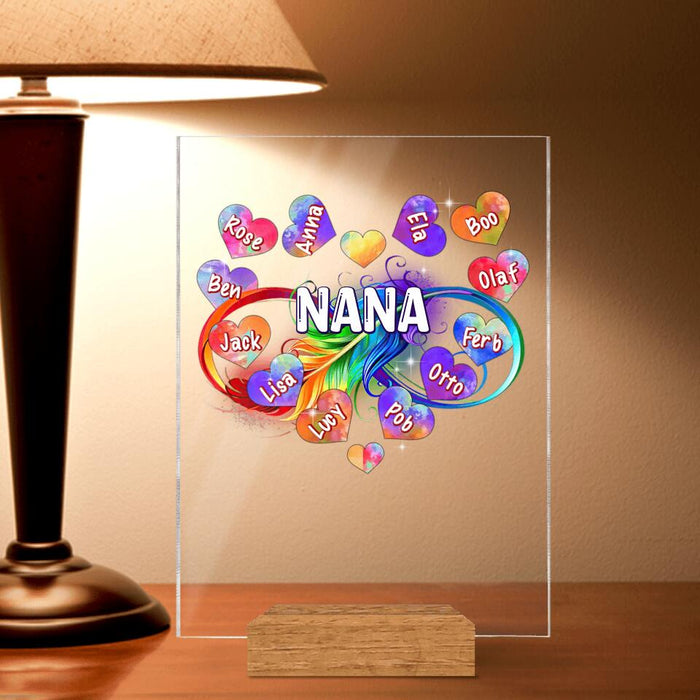 Personalized Heart Acrylic Plaque - Up to 12 Names - Christmas Gift Idea For Family