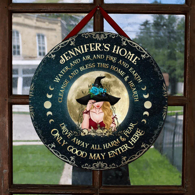 Personalized Witch Wooden Sign - Gift Idea For Halloween/Wicca Decor/Pagan Decor - Only Good May Enter Here