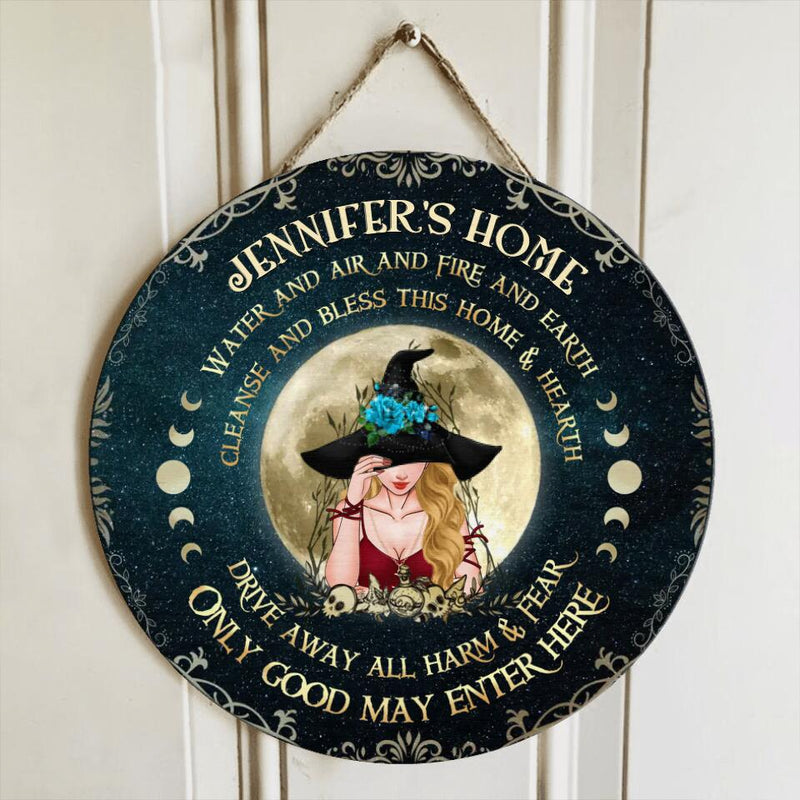 Personalized Witch Wooden Sign - Gift Idea For Halloween/Wicca Decor/Pagan Decor - Only Good May Enter Here