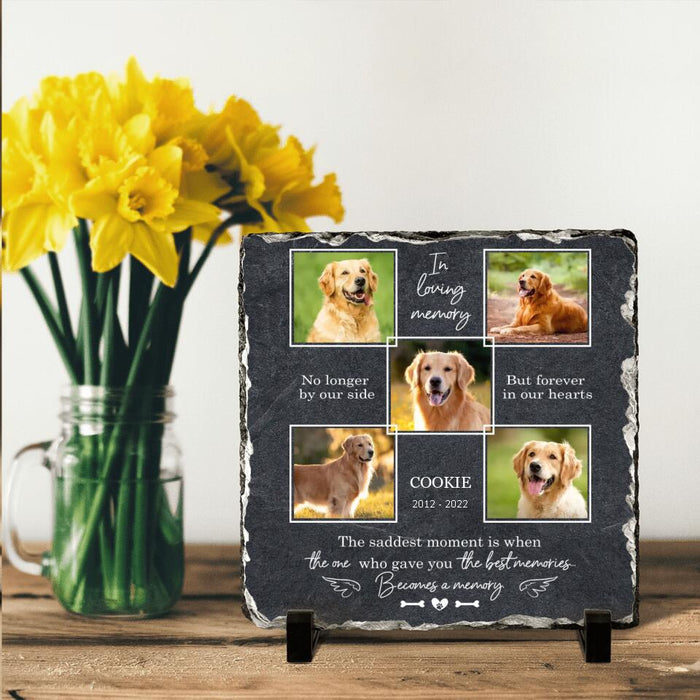 Custom Dog/Cat Photo Square Lithograph - Memorial Gift Idea For Pet Owner - We'll Hold You In Our Hearts Until We Can Hold You In Heaven