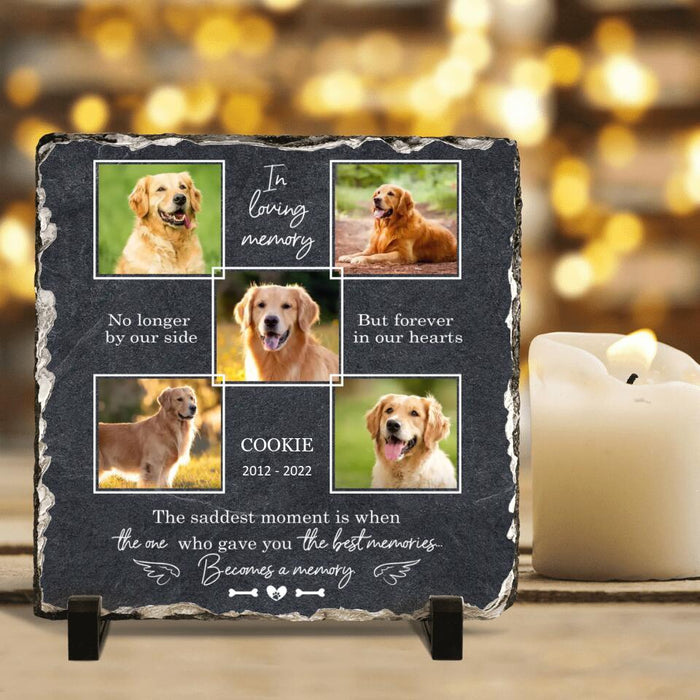 Custom Dog/Cat Photo Square Lithograph - Memorial Gift Idea For Pet Owner - We'll Hold You In Our Hearts Until We Can Hold You In Heaven