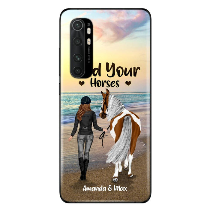 Personalized Horse Girl Phone Case - Girl with up to 2 Horses - Four Feet Move My Soul - QX6ZS1