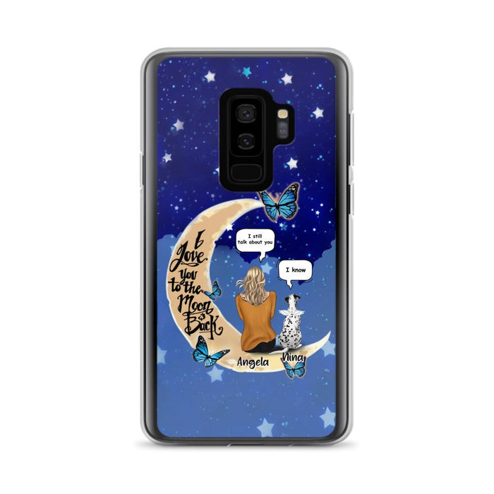 Custom Personalized Memorial Pet Phone Case - Up to 4 Pets - Best Gift For Dog/Cat Lover - I Love You To The Moon & Back - For iPhone And Samsung Phone Case