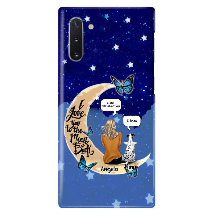 Custom Personalized Memorial Pet Phone Case - Up to 4 Pets - Best Gift For Dog/Cat Lover - I Love You To The Moon & Back - For iPhone And Samsung Phone Case