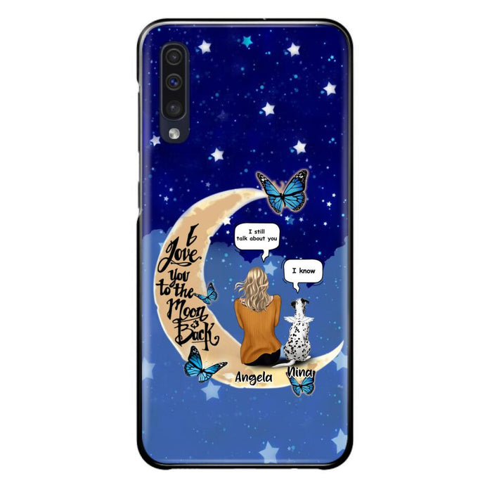 Custom Personalized Memorial Pet Phone Case - Up to 4 Pets - Best Gift For Dog/Cat Lover - I Love You To The Moon & Back - For iPhone And Samsung Phone Case