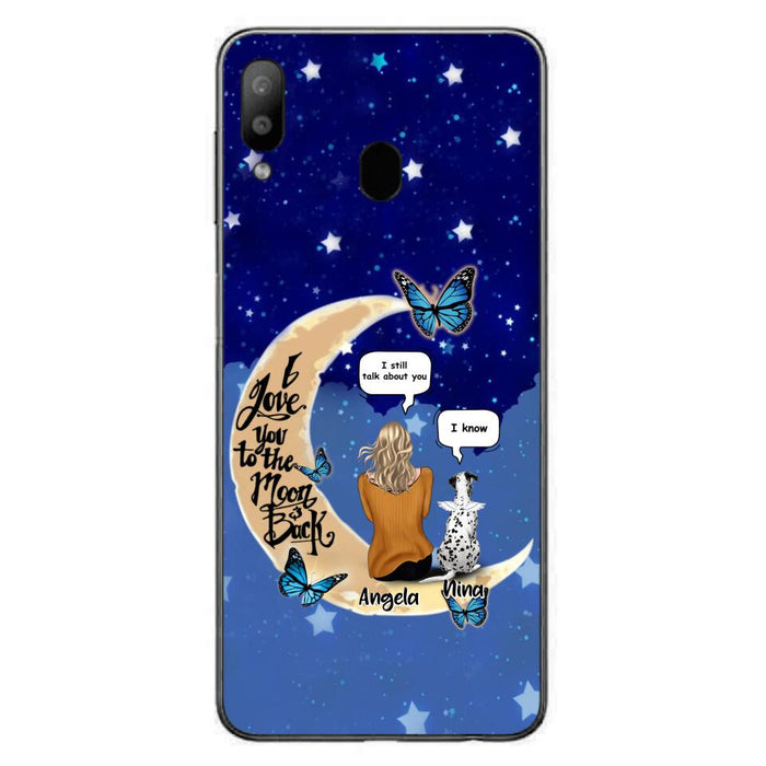 Custom Personalized Memorial Pet Phone Case - Up to 4 Pets - Best Gift For Dog/Cat Lover - I Love You To The Moon & Back - For iPhone And Samsung Phone Case