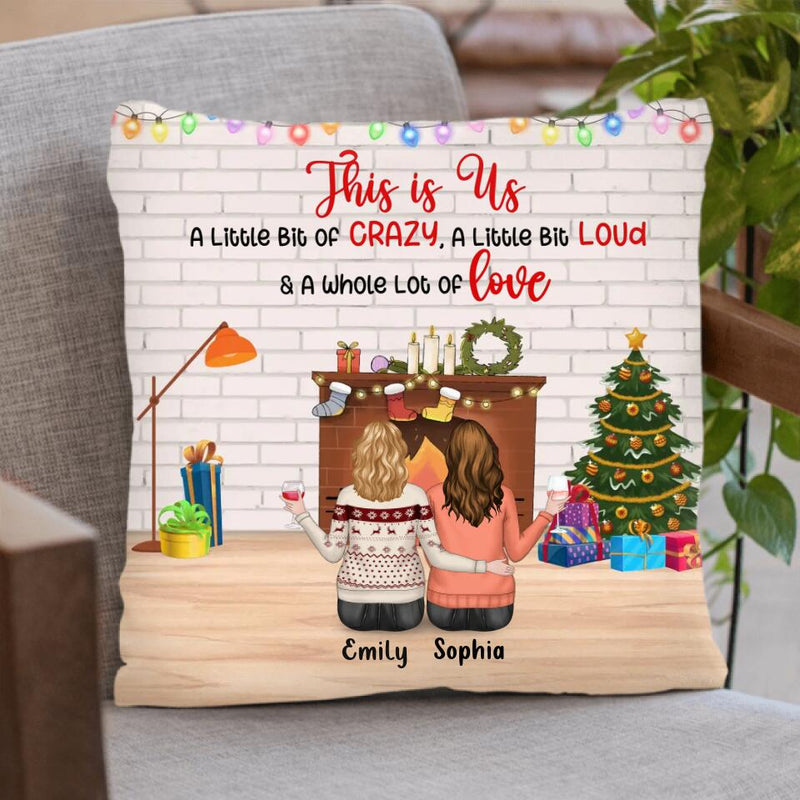 Personalized Christmas Friends Pillow Cover/Fleece Throw Blanket/Quilt - Christmas Gift Idea For Friends/Sisters/Besties - Up to 5 People - You Will Always Be The Sister Of My Soul The Friend Of My Heart