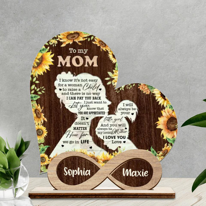 Personalized To My Mom Wooden And Acrylic Plaque -  Gift For Mom From Daughter - I Love You