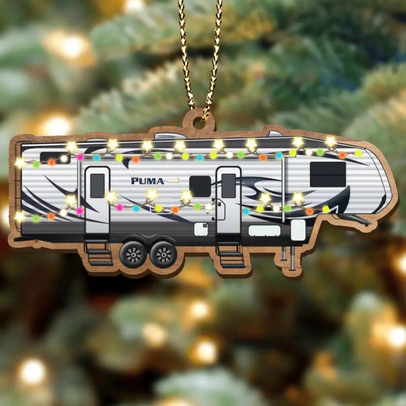 Personalized Camping Xmas Wooden Ornament - Christmas Gift Idea For Camping Lover/Christmas Decoration Gift