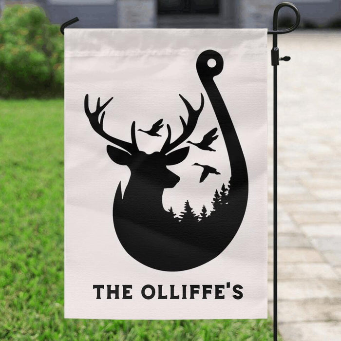 Personalized Hunting Flag Sign - Family Name Personalized Banner - Gift Idea For The Whole Family