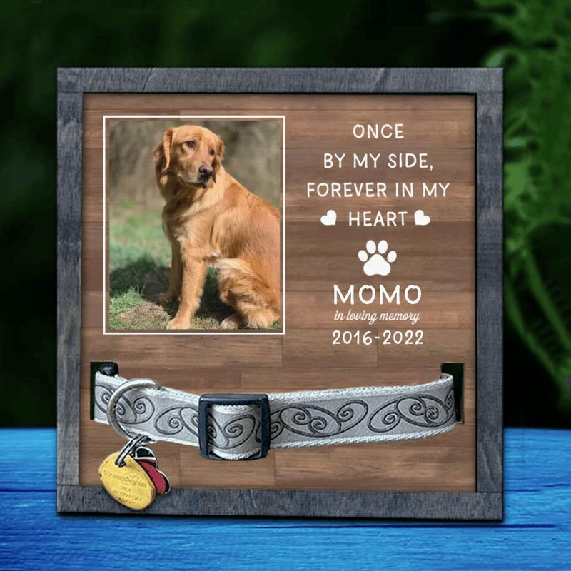 Personalized Memorial Pet Photo Loss Frame - Memorial Gift Idea For Pet Owners - Once By My Side Forever In My Heart