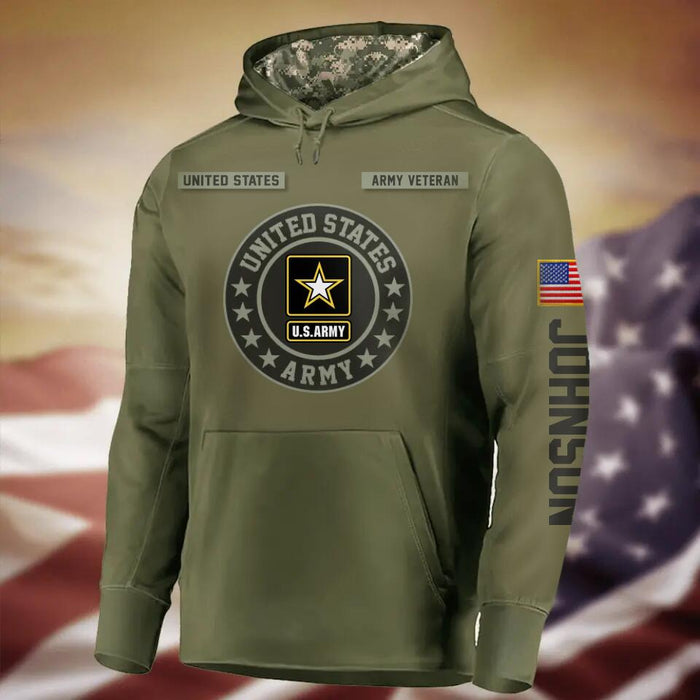 Custom Personalized Veteran Double-Sided Printed Hoodie - Gift Idea For Veteran - United States Army
