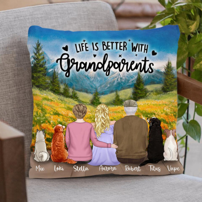Custom Personalized Grandparents Pillow Cover/Cushion Cover - Upto 4 Pets - Best Gift From Grandkids To Grandparents - You're my best Grandparents - D8FYGD