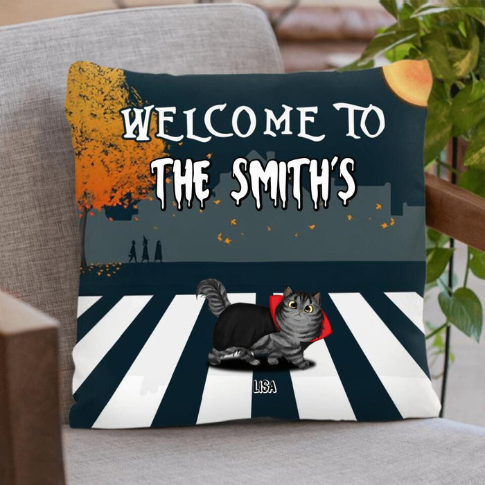 Personalized Cat Pillow Cover - Up to 6 Cats - Halloween Gift For Cat Lover - IX99LO