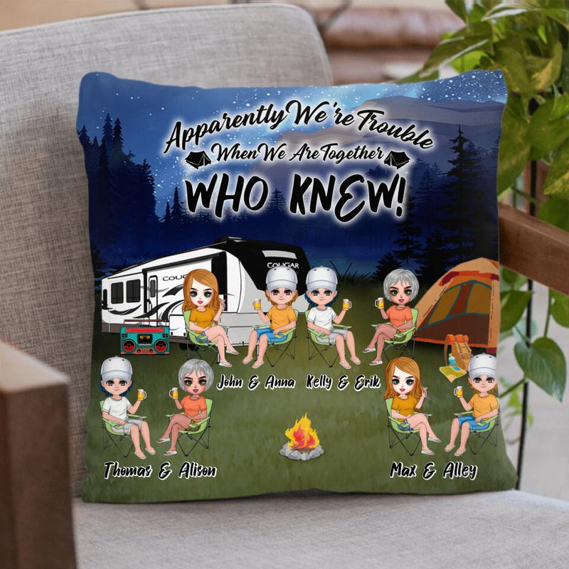 Personalized Camping Friends Quilt/Fleece Blanket/Pillow Cover - Up to 8 People - Best Gift For Camping Lovers - Life Is Better When You're Camping With Friends