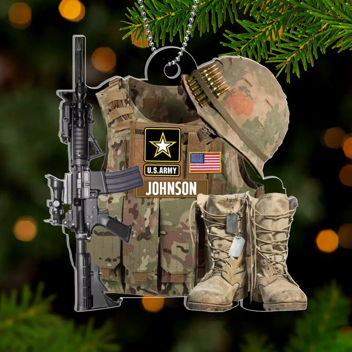 Custom Personalized Military Uniform Acrylic Ornament - Gift Idea For Veterans/ Military Gift