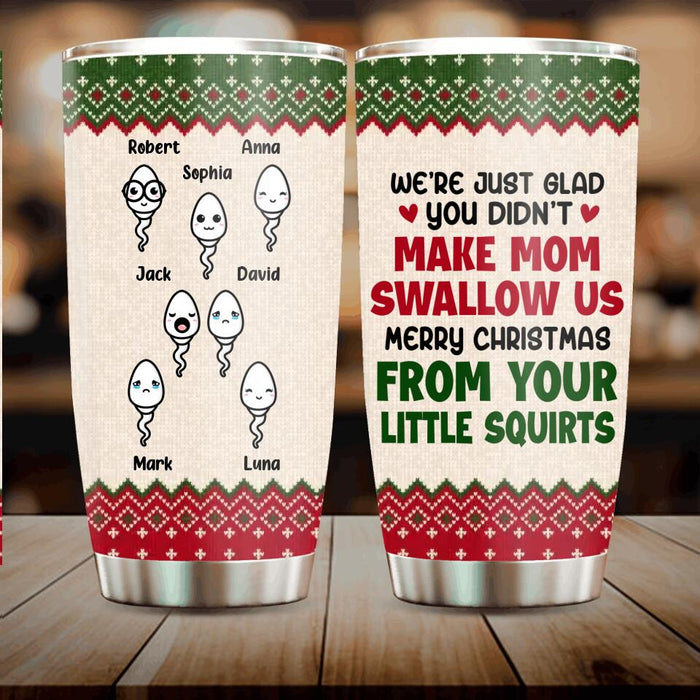 Custom Personalized Xmas Tumbler - Upto 7 Children - Christmas/Father's Day Gift Idea For Father - Merry Christmas
