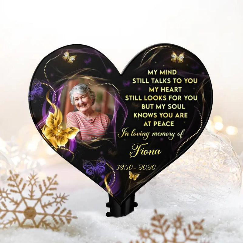Personalized Memorial Photo Tree Topper - Memorial Gift Idea For Christmas - My Mind Still Talks To You