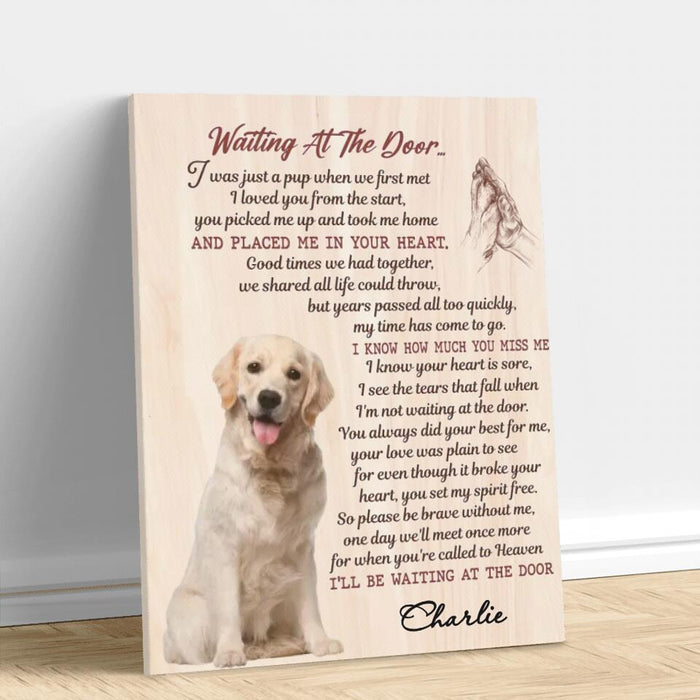 Custom Personalized Memorial Pet Photo Canvas/Poster - Gift Idea For Dog/Cat Lovers - Waiting At The Door