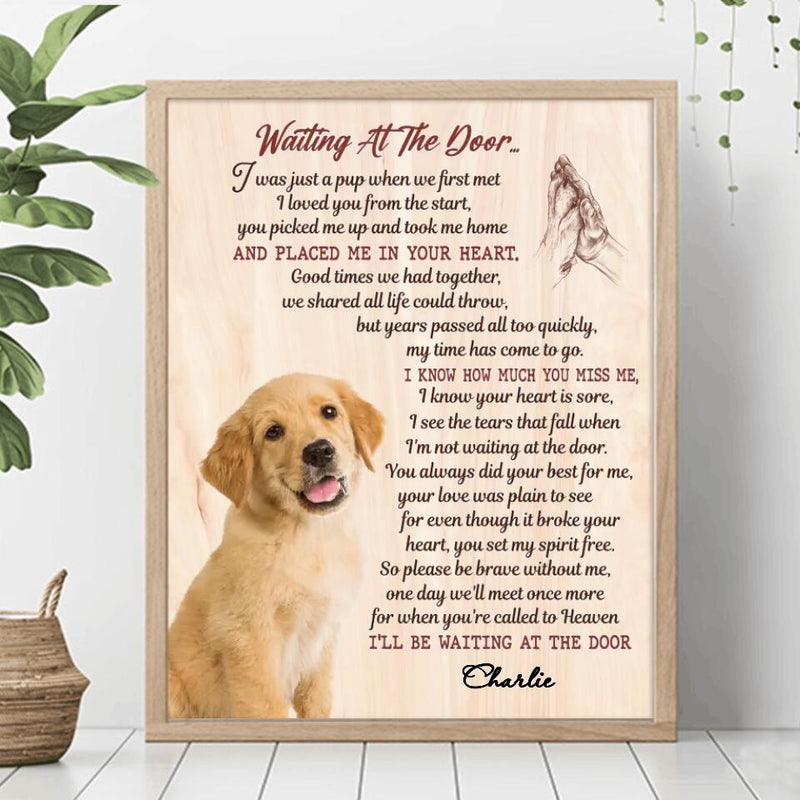 Personalized Memorial Pet Photo Poster - Gift Idea For Dog/Cat Lovers - Waiting At The Door