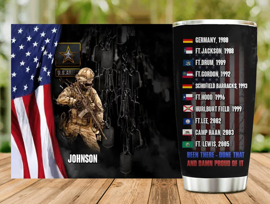 Personalized Veteran Tumbler - Been There - Done That And Damn Proud Of It - Gift Idea For Veteran/ Birthday