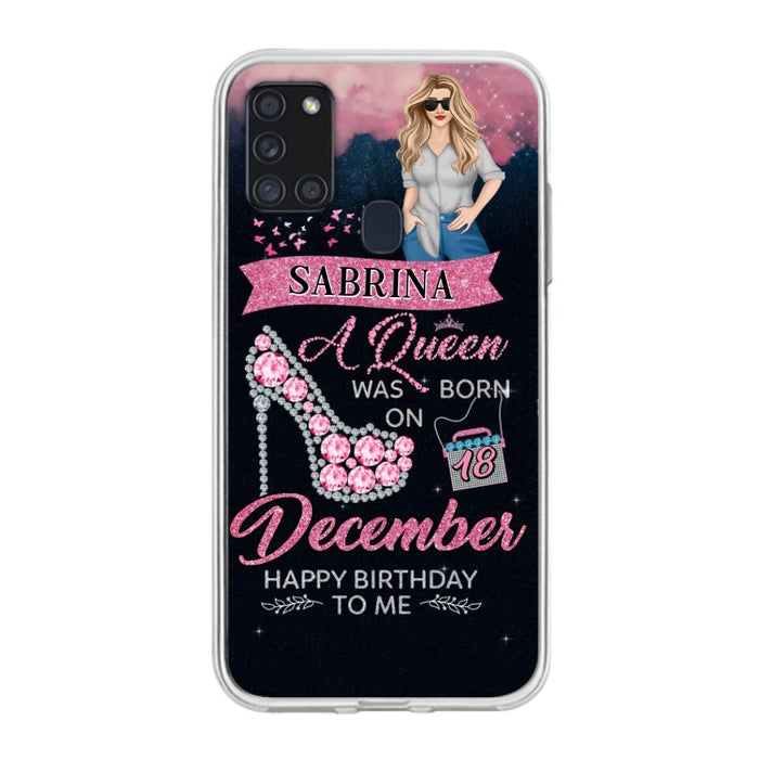 Custom Personalized Birthday Queen Phone Case - Gift Idea For Friends/Birthday - A Queen Was Born - Case for iPhone/Samsung