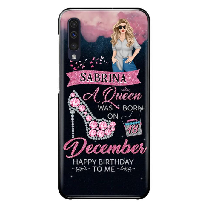 Custom Personalized Birthday Queen Phone Case - Gift Idea For Friends/Birthday - A Queen Was Born - Case for iPhone/Samsung