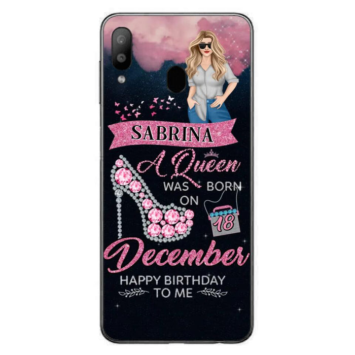 Custom Personalized Birthday Queen Phone Case - Gift Idea For Friends/Birthday - A Queen Was Born - Case for iPhone/Samsung