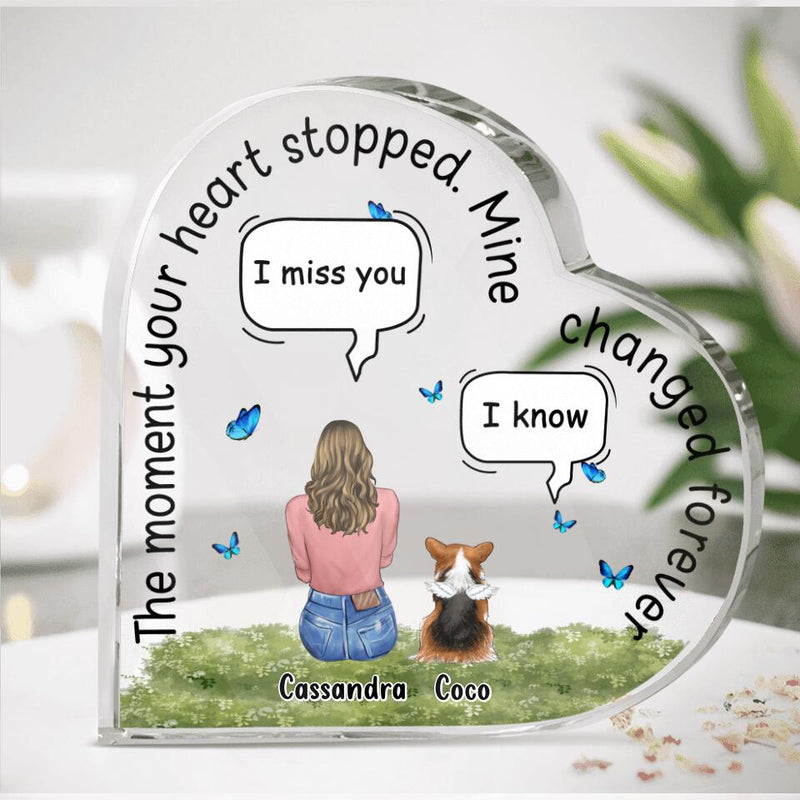 Personalized Pet Heart Shaped Acrylic Plaque - Up to 4 Dogs/Cats - Gift Idea For Couple/Dog/Cat Lover - You Left Paw Prints On My Heart