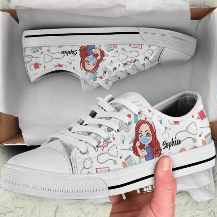 Custom Personalized Nurse Low Top Sneakers - Gift Idea For Nurse