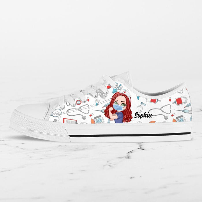 Custom Personalized Nurse Low Top Sneakers - Gift Idea For Nurse