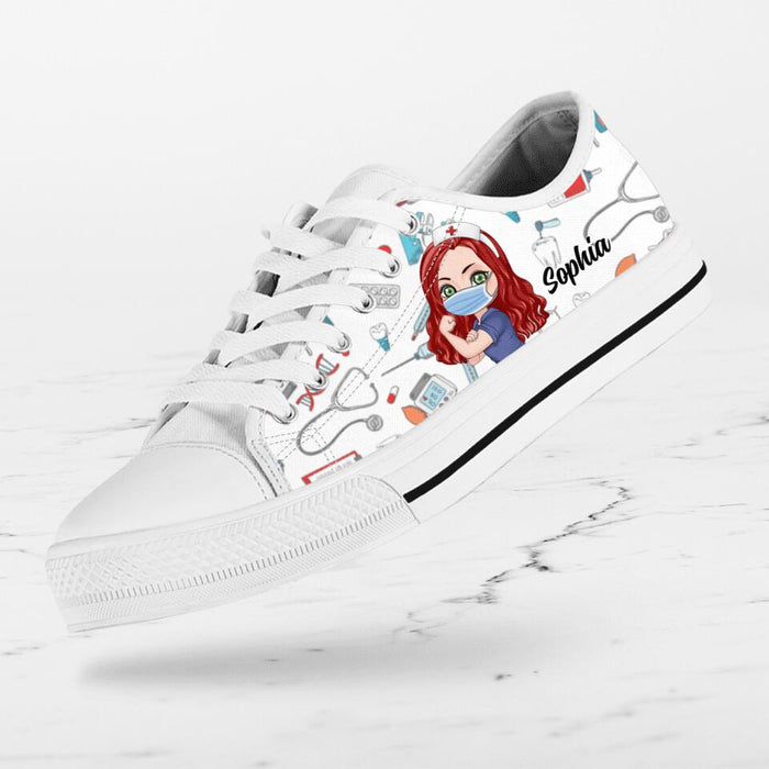 Custom Personalized Nurse Low Top Sneakers - Gift Idea For Nurse