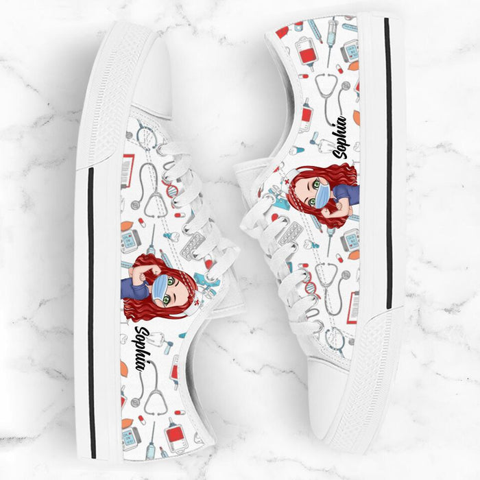 Custom Personalized Nurse Low Top Sneakers - Gift Idea For Nurse