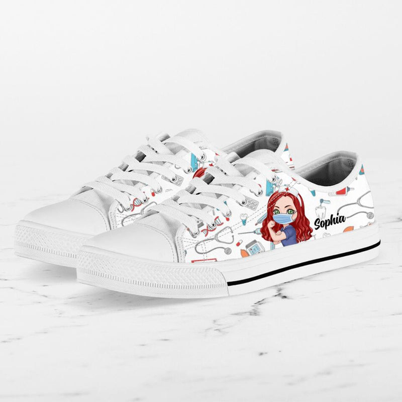 Personalized Nurse Low Top Sneakers - Gift Idea For Nurse