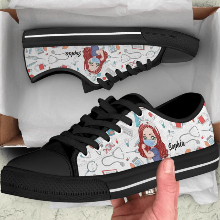 Custom Personalized Nurse Low Top Sneakers - Gift Idea For Nurse