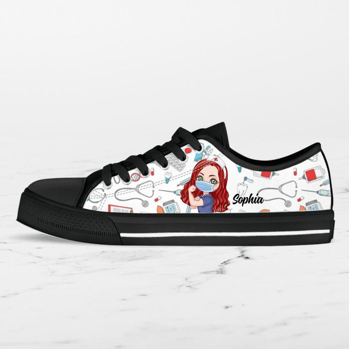 Custom Personalized Nurse Low Top Sneakers - Gift Idea For Nurse