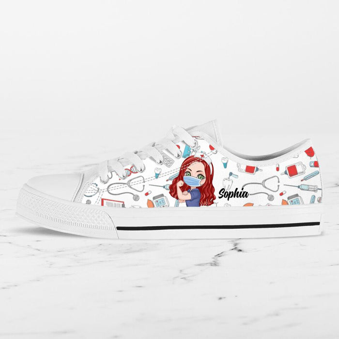 Custom Personalized Nurse Low Top Sneakers - Gift Idea For Nurse