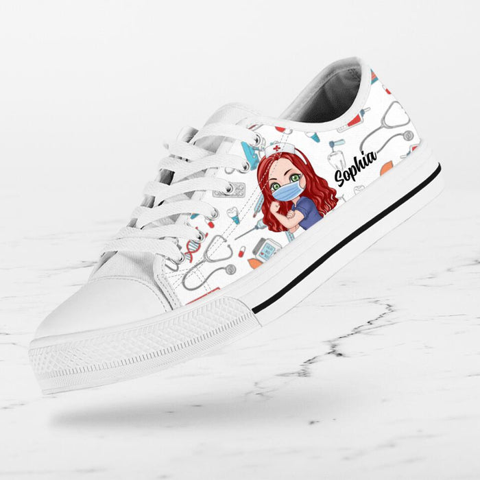 Custom Personalized Nurse Low Top Sneakers - Gift Idea For Nurse