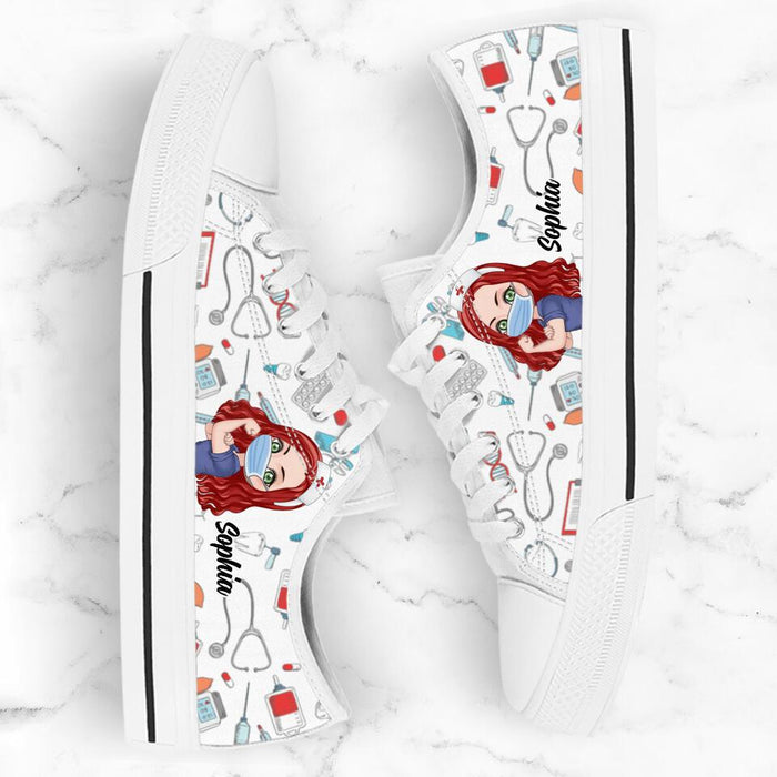 Custom Personalized Nurse Low Top Sneakers - Gift Idea For Nurse