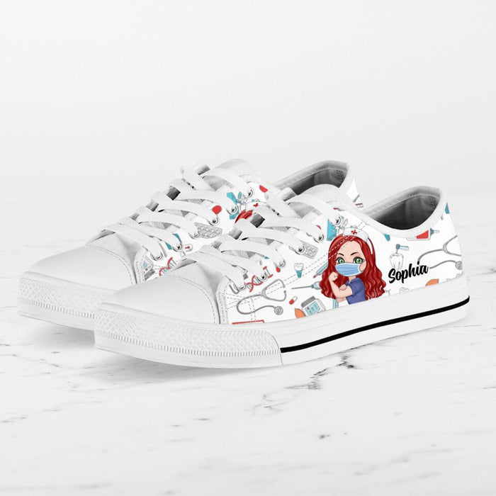 Custom Personalized Nurse Low Top Sneakers - Gift Idea For Nurse